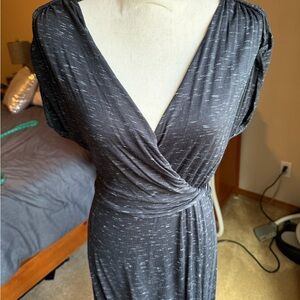 Elegant Gray Wrap Dress